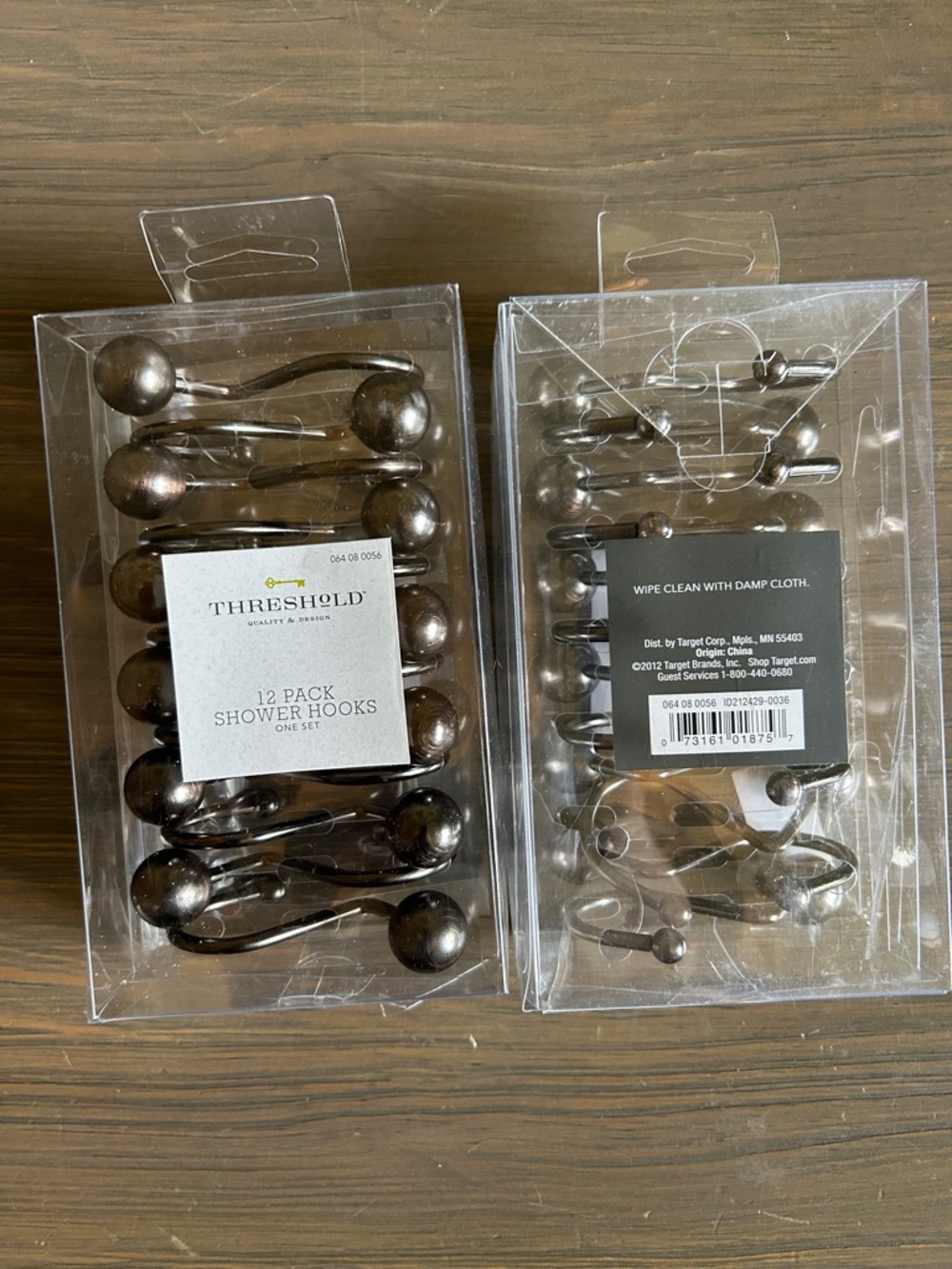NWT 2 Packs of 12 Threshold Shower Curtain Hooks